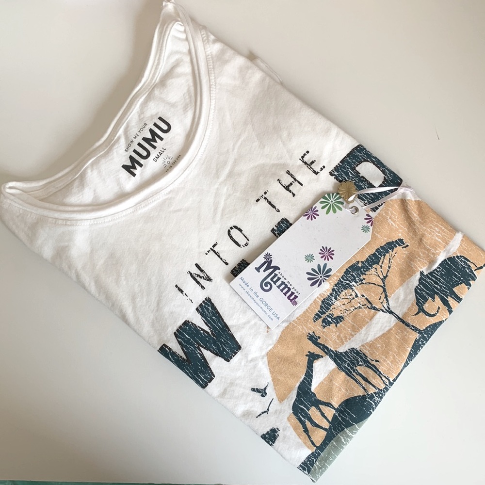Show Me Your Mumu White Cooper Tee Into The Wild Size S - Picture 3 of 4